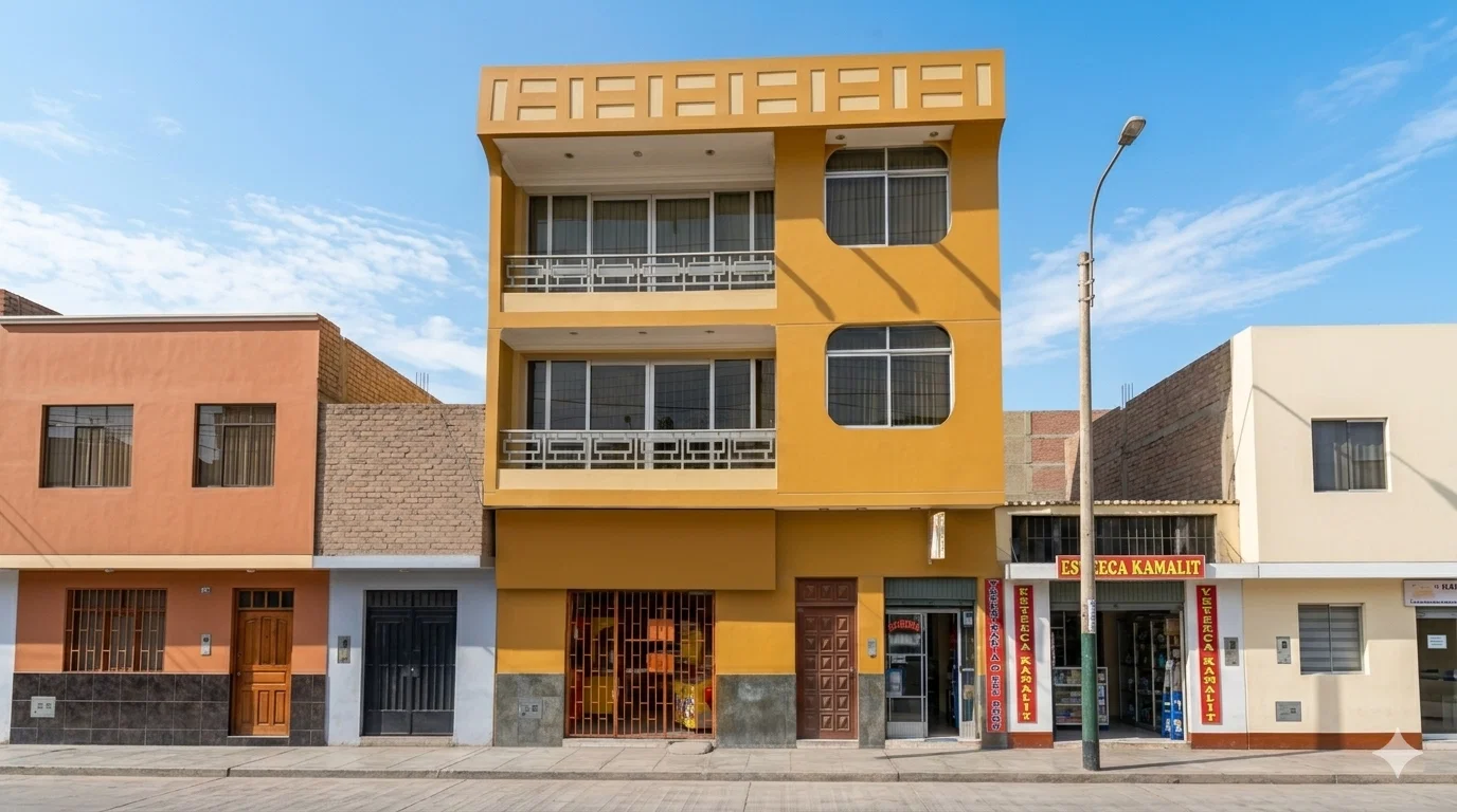 Casa de 3 pisos con local comercial en el primer nivel